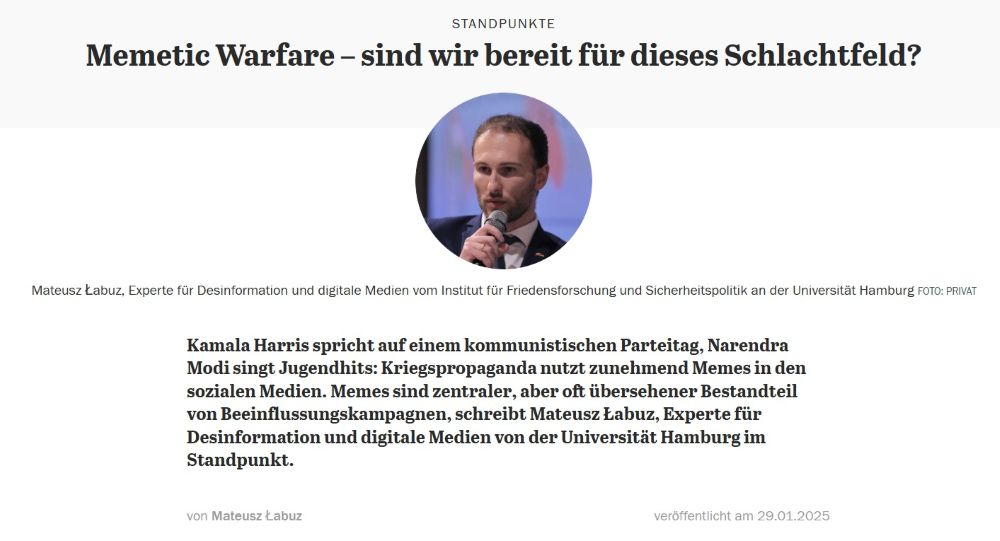 OpEd for Tagesspiegel Background on “memetic warfare”